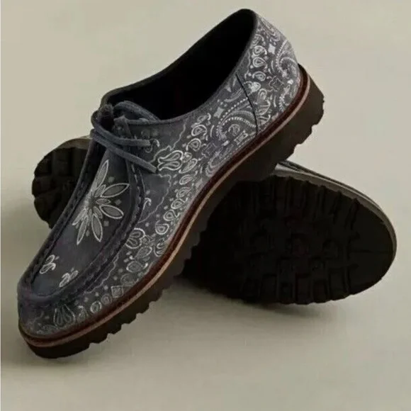 Urban Outfitters Blue Paisley Geoff Wallabee Derby shoes 8M urban outfitters mens shoes products for sale | eBay main image 2